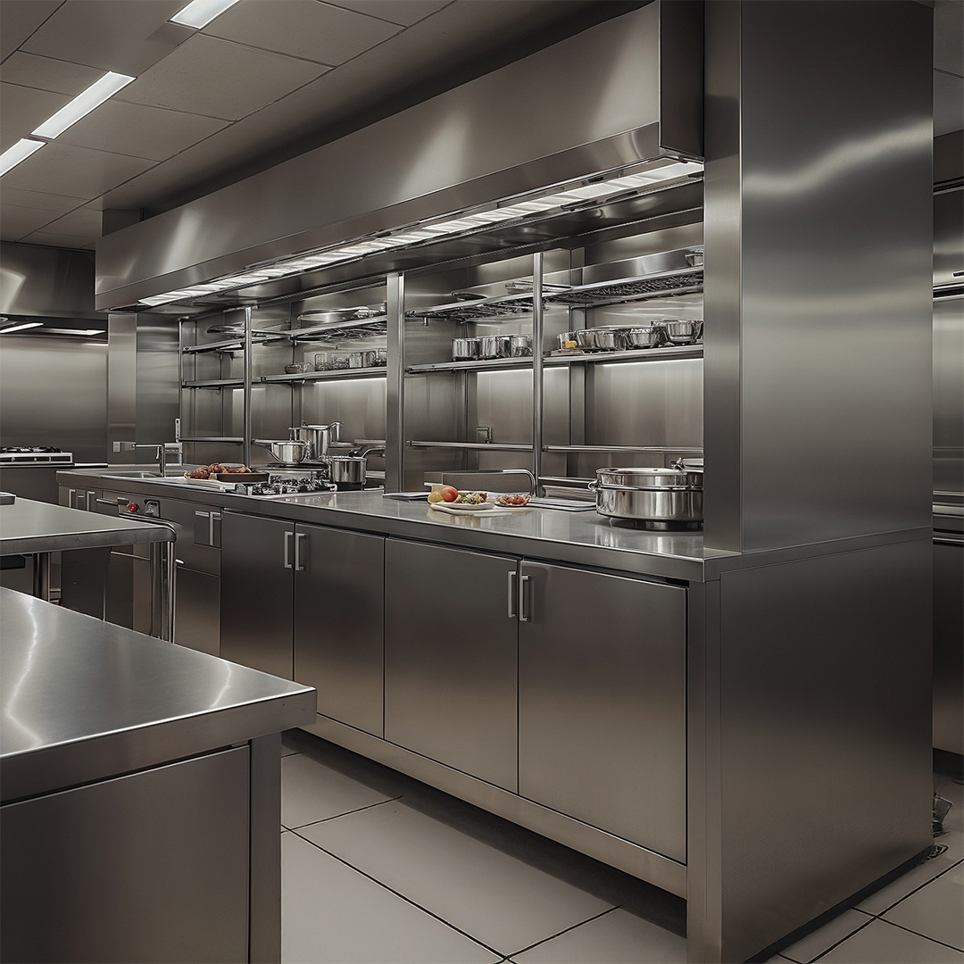 Кухні меблі з нержавійки у ресторані